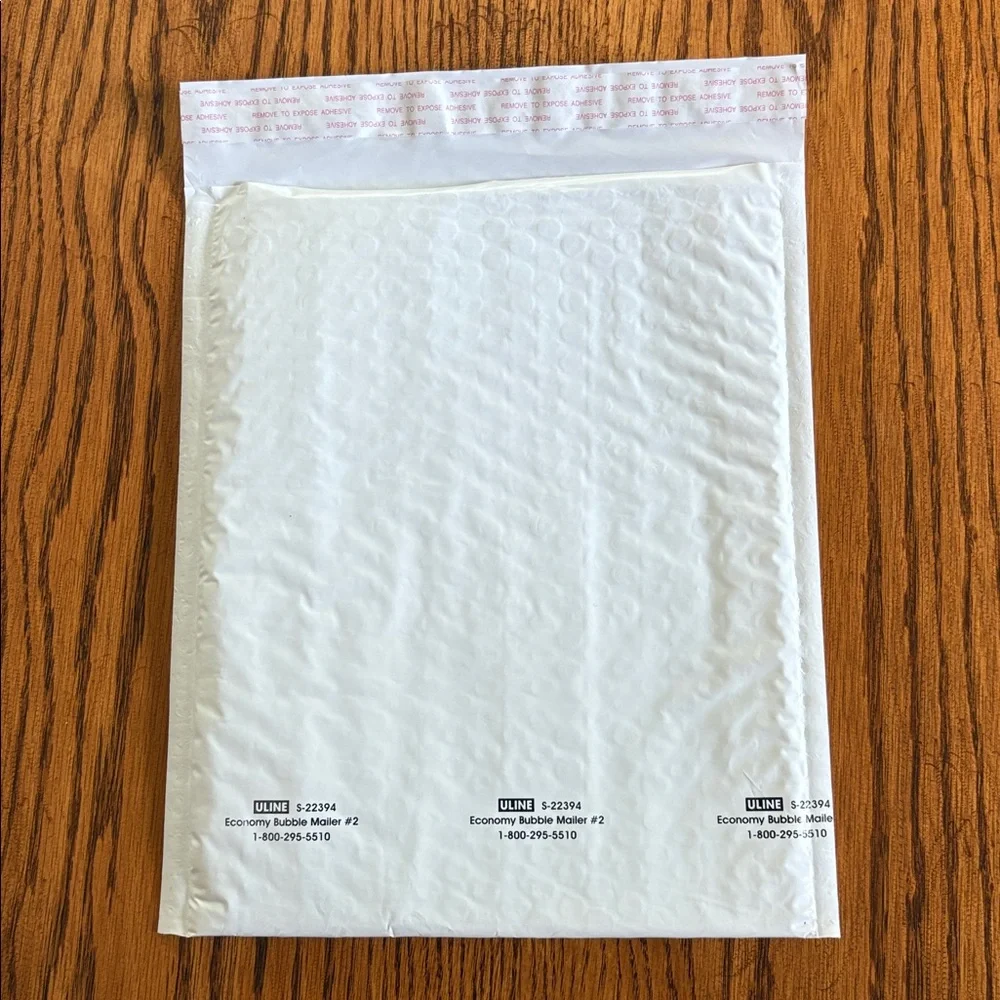Set of 25 ULINE Economy Bubble Mailers#2 (8-1/2”WX12”L) Self-seal adhesive strip